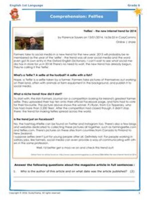cover image of Grade 6 English: Comprehension - Felfies